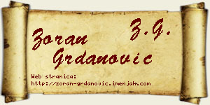 Zoran Grdanović vizit kartica